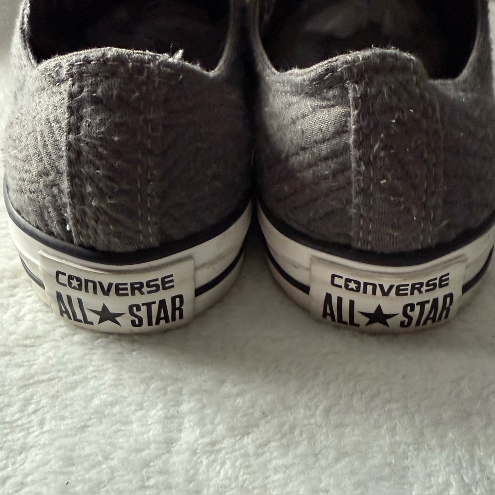 Converse All Stars Textured Charcoal Sneakers Women’s Size 7 Lace Up Whimsigoth - Picture 7 of 13